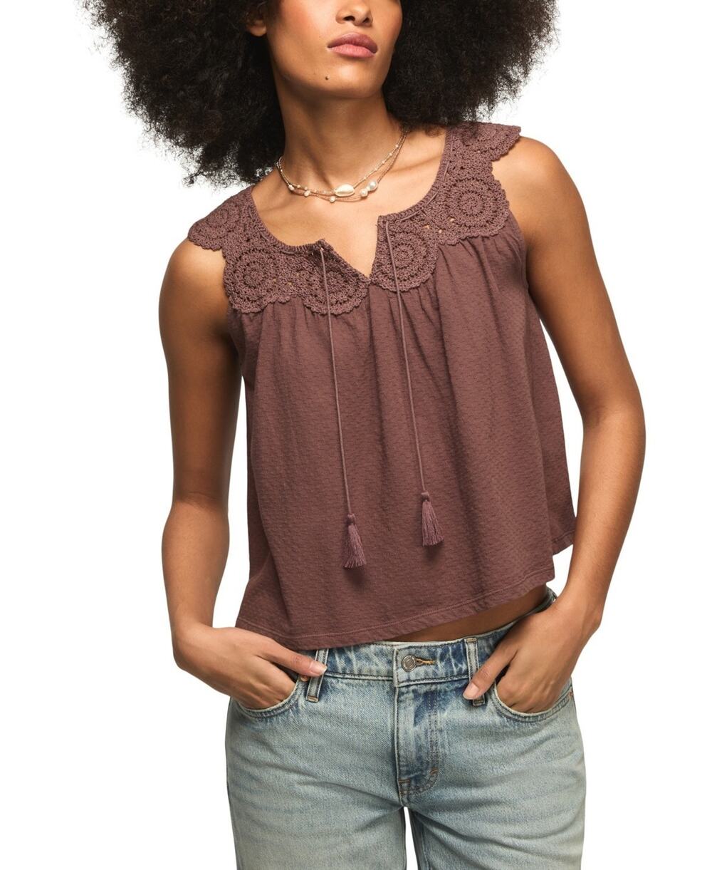 Lucky Brand Women's Scoop Neck Tank Top Peppercorn Size XL 4008